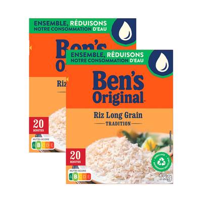 Ben's Original Riz Long Grain Tradition 20 minutes Vrac, Lot de 2x1kg