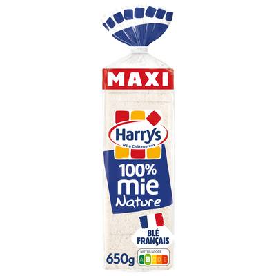 Harrys Pain de Mie Nature 100% Mie Sans Croute Maxi, 26 tranches - 650g