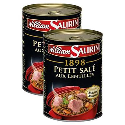 William Saurin Petit Salé aux Lentilles, Lot de 2x420g