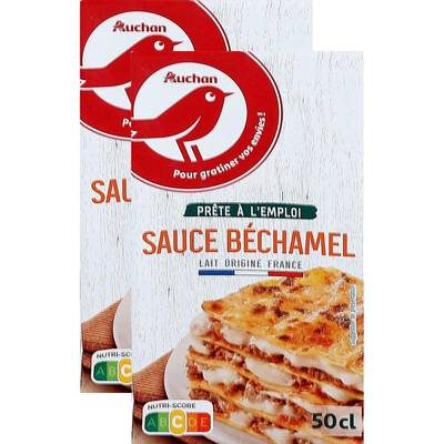 Auchan Sauce béchamel UHT, Lot de 2x50cl