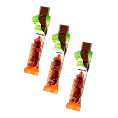 NewTree Barre Chocolat Lait Amande, Lot de 3x30g