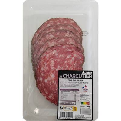 Auchan Le Charcutier Pavé aux Herbes Tranché, 5 tranches - 100g