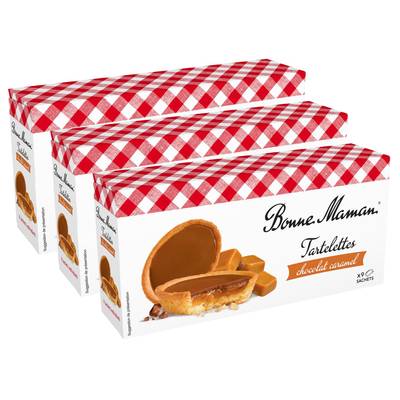 Bonne Maman Tartelette Chocolat Caramel, 3x135g