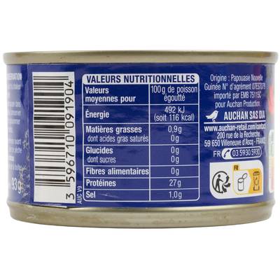 3596710396313 - Auchan - Thon albacore en tranches au naturel