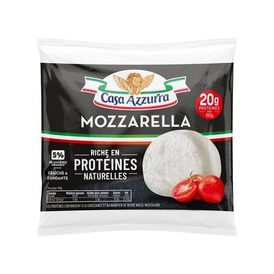 Casa Azzurra Mozzarella 5% mg riche en protéines, 100g