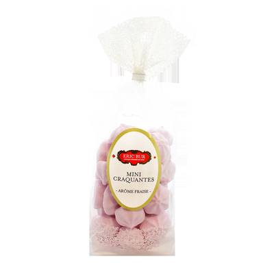 Eric Bur Mini meringues à la fraise, 100g