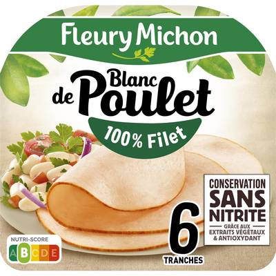 Fleury Michon Blanc de Poulet 100 % Filet, 6 tranches - 195g