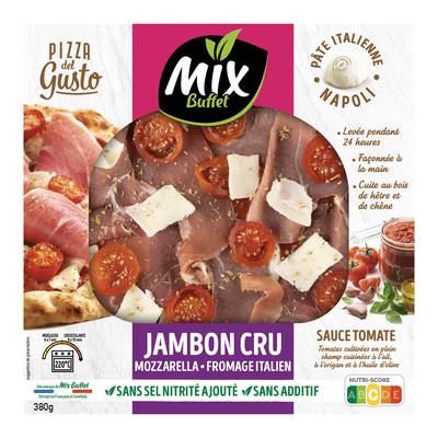 Mix Buffet Pizza Jambon Cru Mozzarella et Fromage Italien, 380g