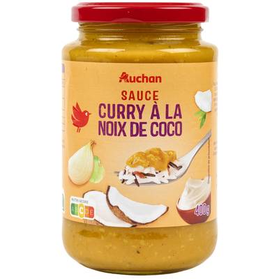 Auchan Sauce curry à la noix de coco en bocal, 400g