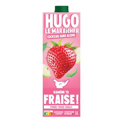 Hugo Le Maraicher Cocktail Ramène Ta Fraise sans alcool, 1L