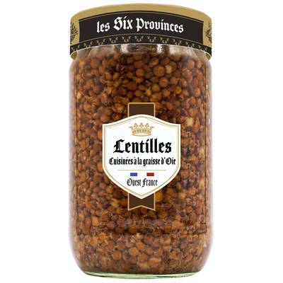 Les Six Provinces Lentilles Cuisinées à la Graisse d'Oie, 660g
