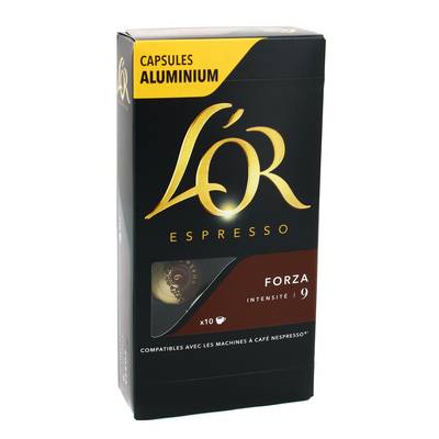 L'or Espresso Café Forza intensité 9, 10 capsules