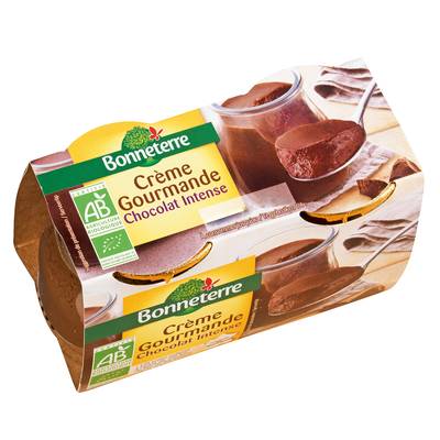 Bonneterre Crème chocolat intense bio, 2x120g