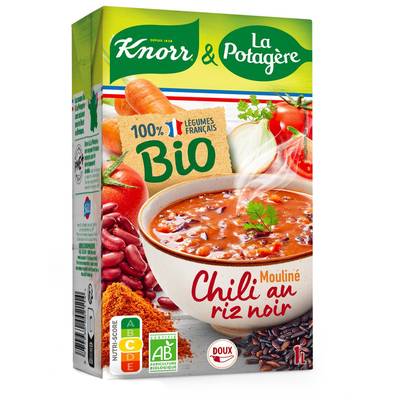 Knorr & La Potagère Soupe Mouliné Chili doux au Riz Noir Bio, 1L