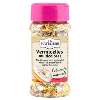 La Patelière  Vermicelles Multicolores en Sucre, 60g