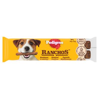 Pedigree Rouleau à mâcher au poulet Ranchos Mini - Friandise pour chien moyen, 80g