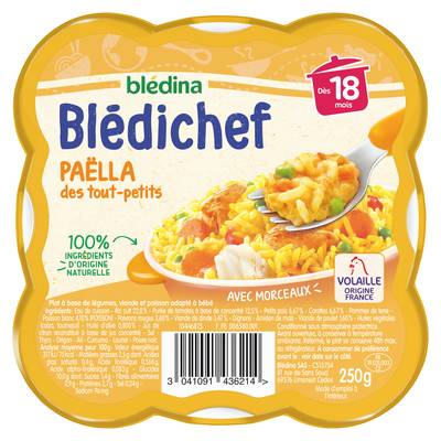 Blédina - Blédi'chef Paëlla des Touts Petits Assiette Bébé Dès 18 mois, 250g