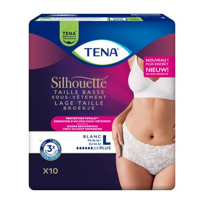 Tena Culotte silhouette Blanc Taille L, 10 culottes
