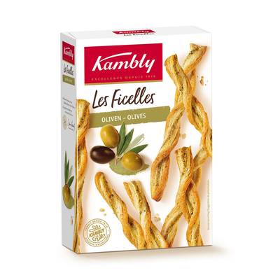 Kambly Ficelles aux Olives Vertes et Noires, 100g