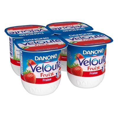Velouté Fruix Yaourts brassés aux fraises, 4x125g