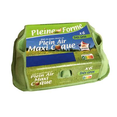 Pleine Forme Oeufs maxi coque Plein Air, 6 oeufs