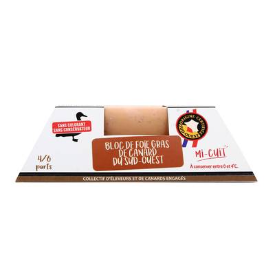 Terroir de Caractère Bloc de Foie Gras de Canard IGP Sud-Ouest, 3-5 parts - 250g