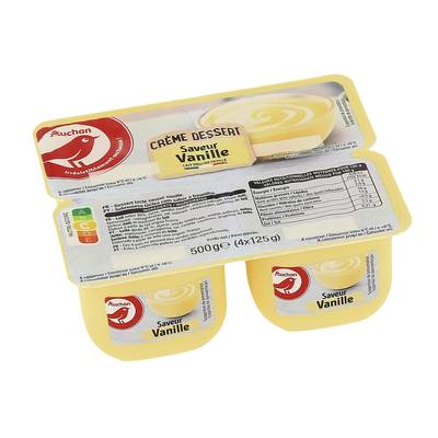 Auchan Crème dessert saveur vanille, 4x125g