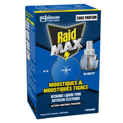 Raid Max Recharge pour diffuseur électrique 30 nuits, 1 recharge