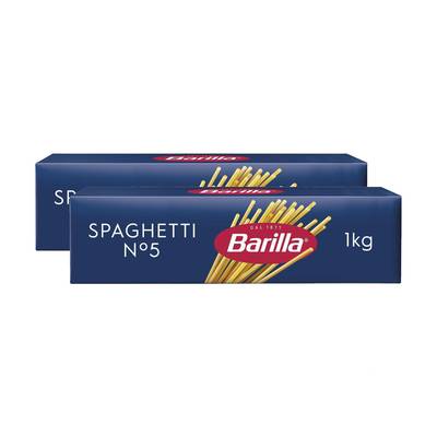 Barilla Pâtes Spaghetti N°5, Lot de 2x1kg