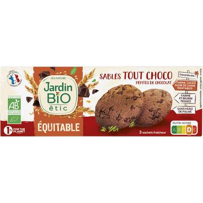 Jardin Bio Etic Sablés gourmands tout choco aux pépites de chocolat bio, 150g
