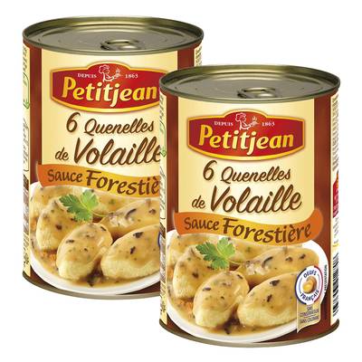 Petitjean 6 Quenelles de Volaille Sauce Forestière, Lot de 2x400g