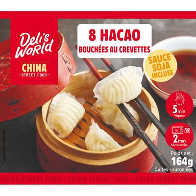 Déli's World Bouchées vapeur aux crevettes (Hacao), 8 bouchées - 164g