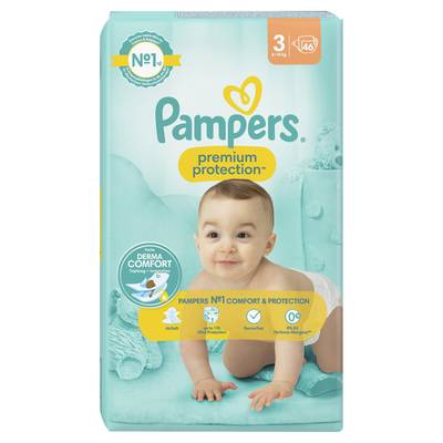 Pampers Premium protection Couches T3 6 -10 kg, 46 couches