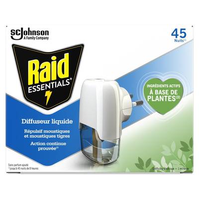 Raid Diffuseur Répulsifs Moustiques 45 nuits, 32ml