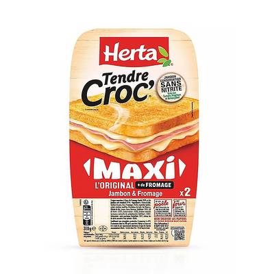 Herta Croque-Monsieurs Jambon Fromage Le Maxi, 2x155g