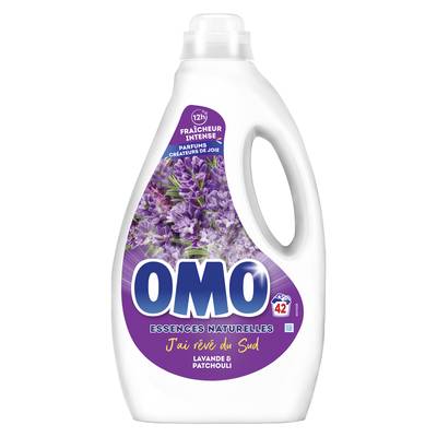 Omo Lessive liquide Essences Naturelles à la Lavande et Patchouli, 1,764L