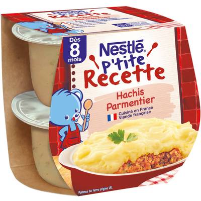 Nestlé - P'tite Recette Hachis Parmentier Bol Bébé Dès 8 mois, 2x200g