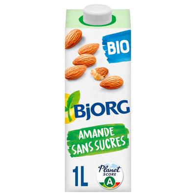 Bjorg Lait d'Amande Sans Sucres Ajoutés Boisson Végétale Bio, 1L
