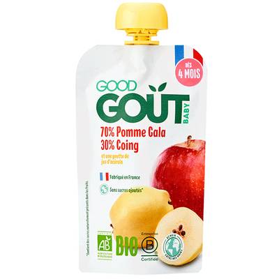 3770002327715 - Good Goût - Pomme Coing Bio Gourde Bébé Dès 4 Mois