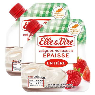 Elle&Vire Crème Fraiche 30% Mg Epaisse, 2x33cl