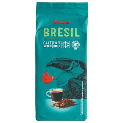 Auchan Café moulu sensation Brésil intensité 6, 250g