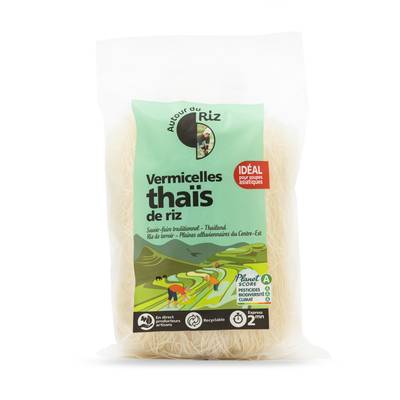 Autour Du Riz Vermicelles de riz thaï blanc Bio, 200g