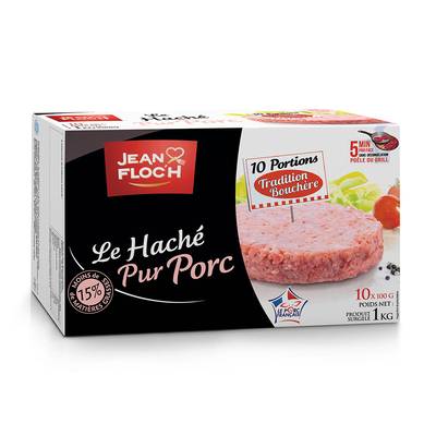 Jean Floc'h Hachés pur porc 15%mg, 10x100g