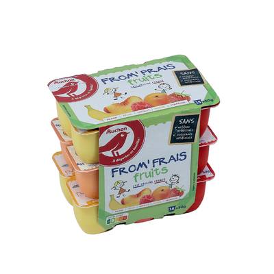 Auchan Fromage frais aux fruits, 18x50g