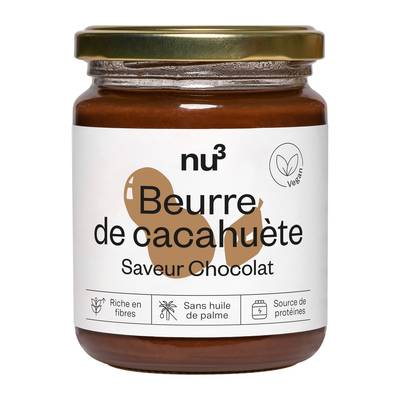 NU3 Beurre de cacahuète Chocolat Vegan, 250g