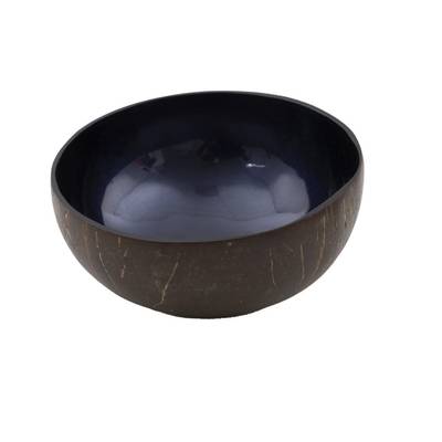 Point virgule Bol en noix de coco bleu foncé métal