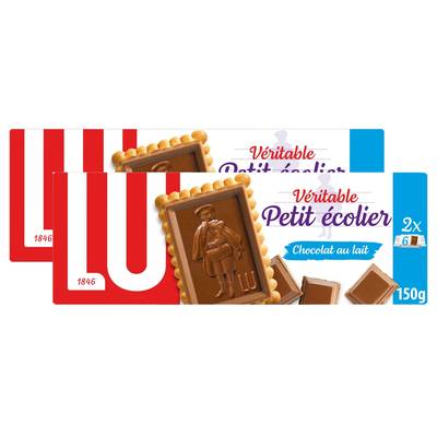 Lu Petit Ecolier chocholat lait, 2x150g