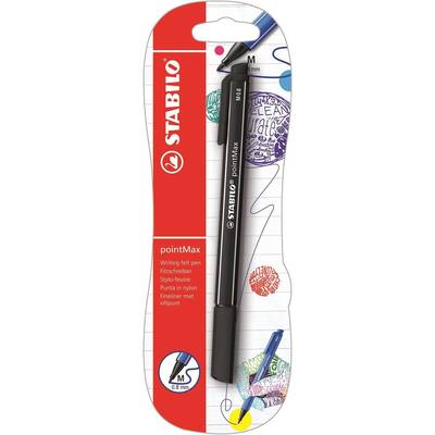 Stabilo Feutre d'écriture noir Pointmax pointe moyenne, 1 feutre