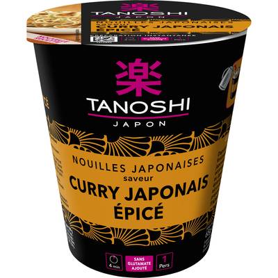 Tanoshi - Japon Nouilles Curry Japonais épicé en Cup, 65g