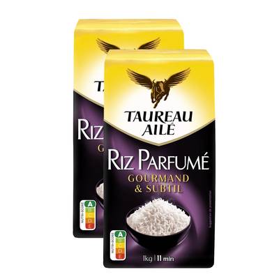 Taureau Ailé Riz parfumé sélection exclusive Basmati et Indica, Lot de 2x1 kg